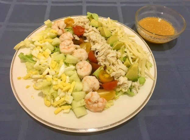 Crab and shrimp cobb salad