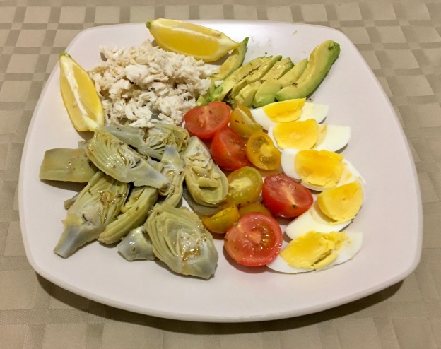 Crab and artichoke salad